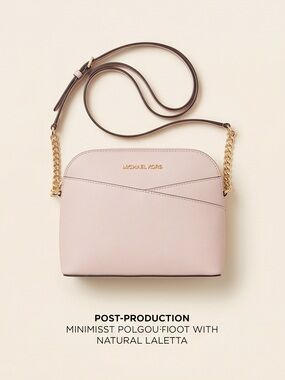 Michael Kors Blush Pink Crossbody with Gold Chain and Leather Strap